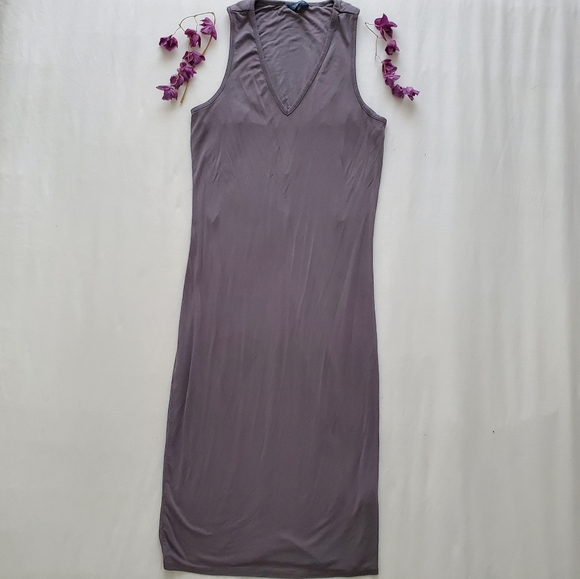 LUCKY BRAND soft maxi slip dress charcoal - Picture 2 of 11